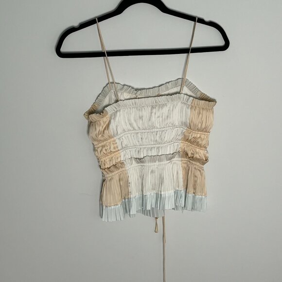 ULLA JOHNSON Calista Pleated Peplum Tank Top - Picture 3 of 7